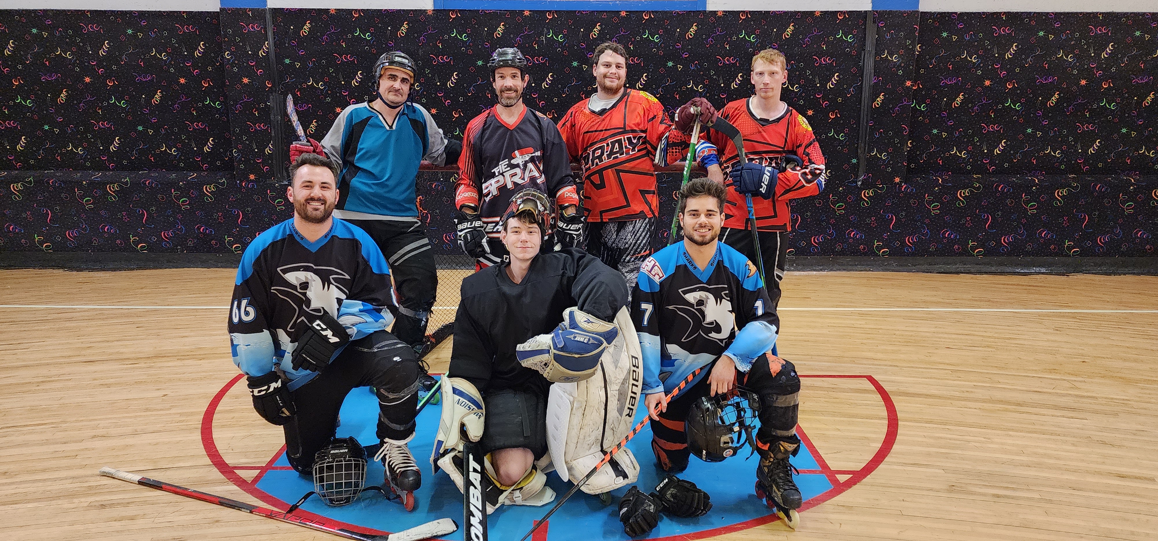 2022 Fall Champions. From Left Top - Walter Becher, Brandon Taylor, Tim Mushman, Scott Lang. Bottom - Nick Van Der Sluys, Gavin Millard (Goalie), Brendon Bixler