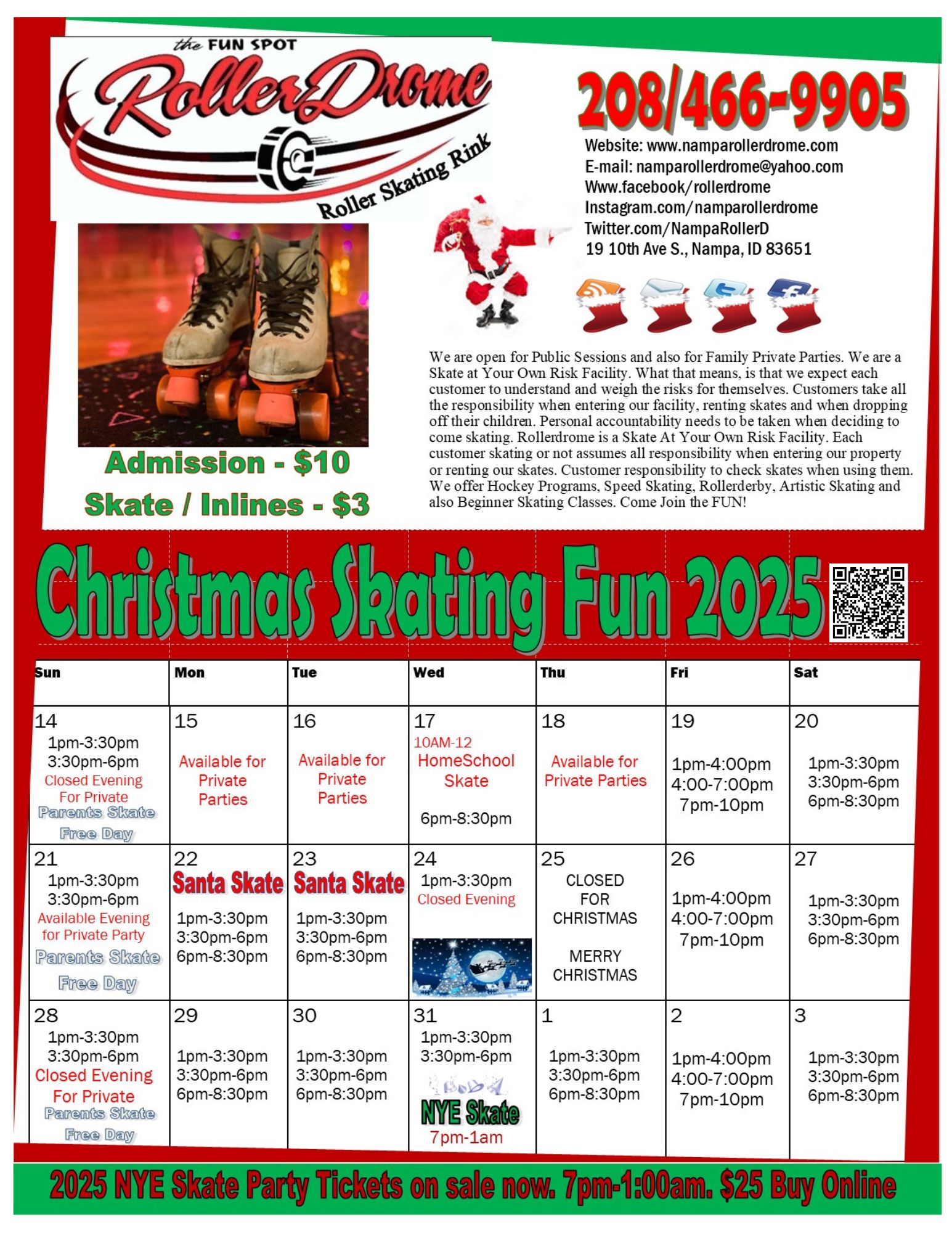 Public Skating in Treasure Valley area